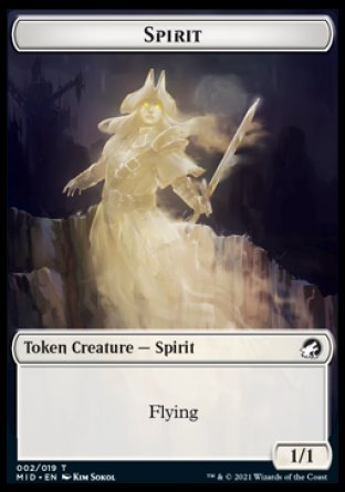 Spirit // Bird Double-sided Token [Innistrad: Midnight Hunt Tokens] | Nerdhalla Games