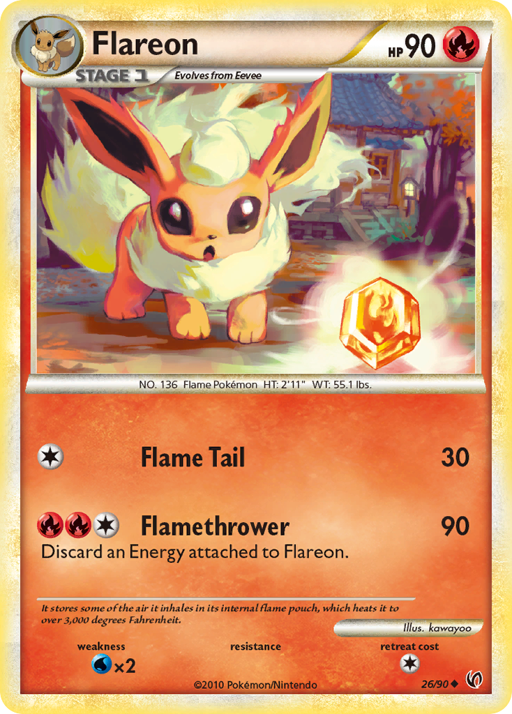 Flareon (26/90) [HeartGold & SoulSilver: Undaunted] | Nerdhalla Games