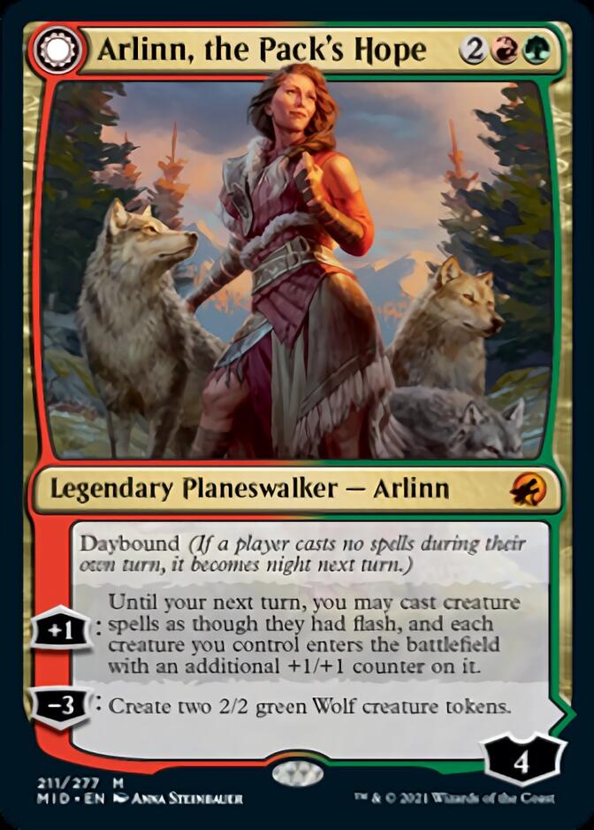 Arlinn, the Pack's Hope // Arlinn, the Moon's Fury [Innistrad: Midnight Hunt] | Nerdhalla Games