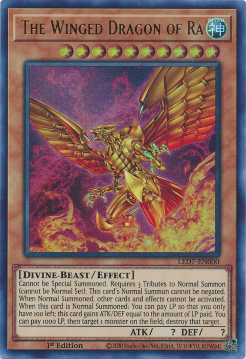 The Winged Dragon of Ra (Alternate Art) [LED7-EN000] Ultra Rare | Nerdhalla Games