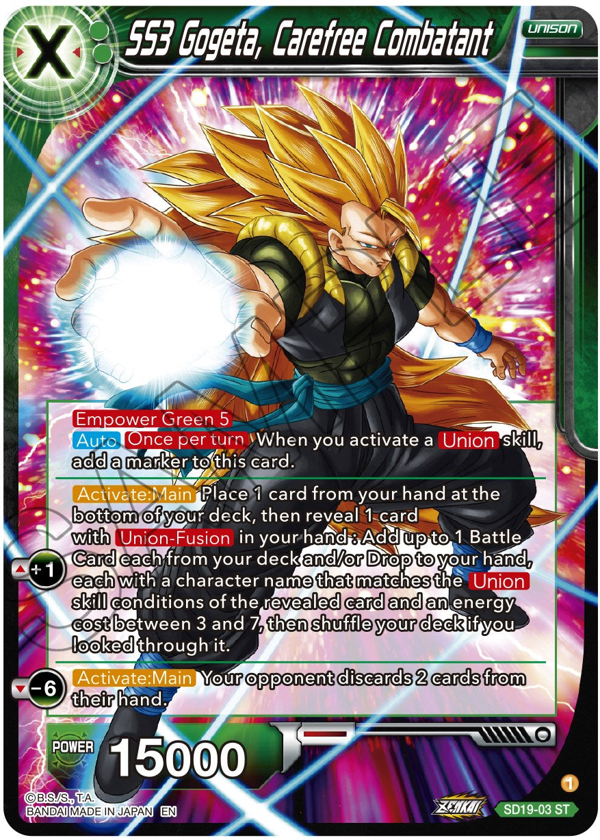 SS3 Gogeta, Carefree Combatant (SD19-03) [Dawn of the Z-Legends] | Nerdhalla Games