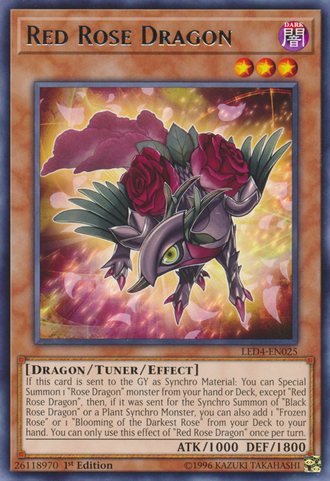 Red Rose Dragon [LED4-EN025] Rare | Nerdhalla Games