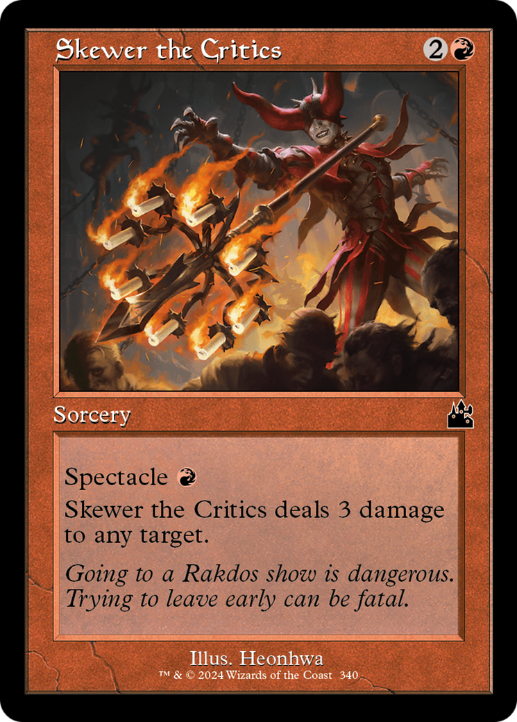 Skewer the Critics (Retro Frame) [Ravnica Remastered] | Nerdhalla Games