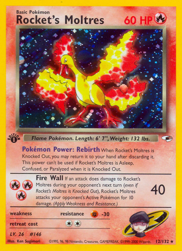 Rocket's Moltres (12/132) [Gym Heroes 1st Edition] | Nerdhalla Games