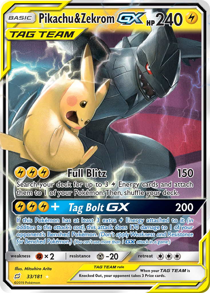 Pikachu & Zekrom GX (33/181) [Sun & Moon: Team Up] | Nerdhalla Games