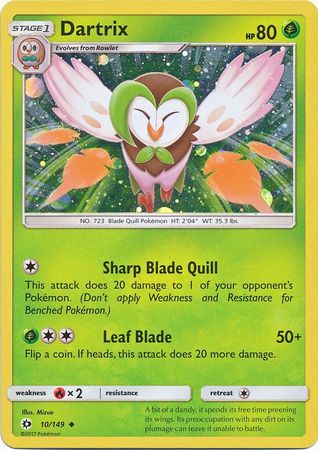 Dartrix (10/149) (Cosmos Holo) [Sun & Moon: Base Set] | Nerdhalla Games