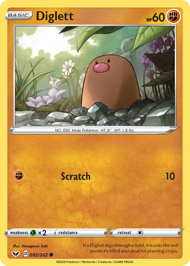 Diglett (092/202) [Sword & Shield: Base Set] | Nerdhalla Games