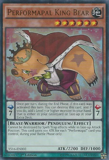 Performapal King Bear [YS16-EN002] Ultra Rare | Nerdhalla Games