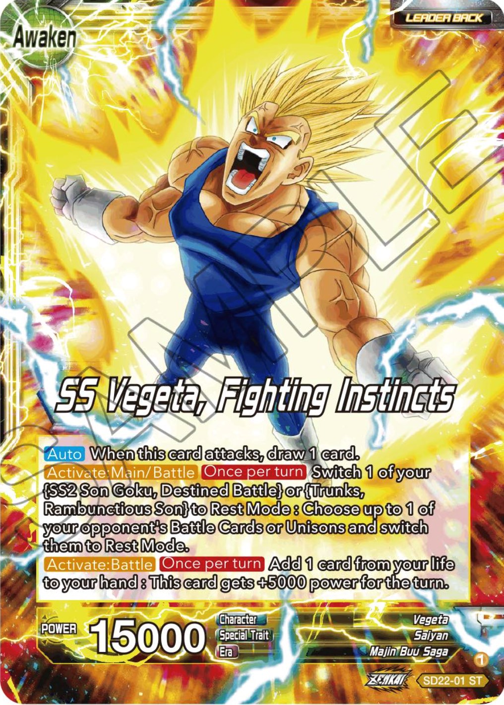 Vegeta // SS Vegeta, Fighting Instincts (Starter Deck Exclusive) (SD22-01) [Power Absorbed] | Nerdhalla Games