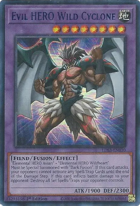 Evil HERO Wild Cyclone (Blue) [LDS3-EN030] Ultra Rare | Nerdhalla Games