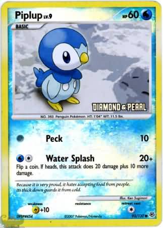 Piplup (93/130) [Burger King Promos: 2008 Collection] | Nerdhalla Games