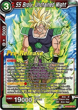 SS Broly, Unchained Might (BT13-025) [Supreme Rivalry Prerelease Promos] | Nerdhalla Games