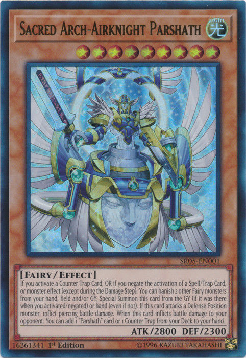 Sacred Arch-Airknight Parshath [SR05-EN001] Ultra Rare | Nerdhalla Games