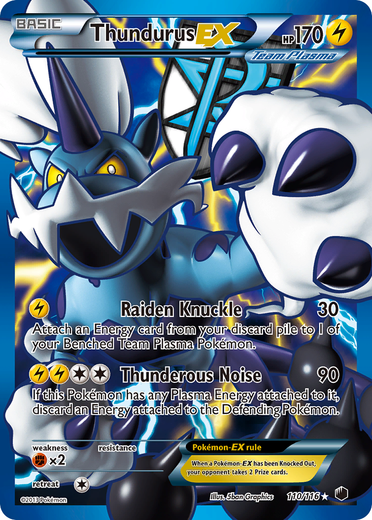 Thundurus EX (110/116) [Black & White: Plasma Freeze] | Nerdhalla Games