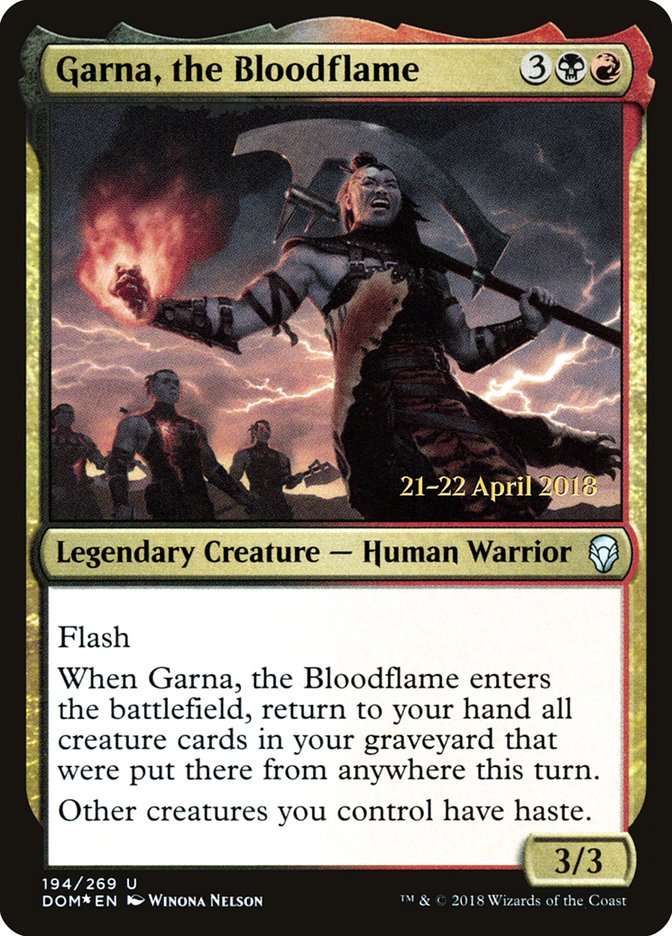 Garna, the Bloodflame  [Dominaria Prerelease Promos] | Nerdhalla Games