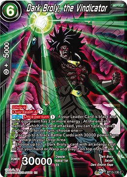 Dark Broly, the Vindicator (Common) [BT13-136] | Nerdhalla Games