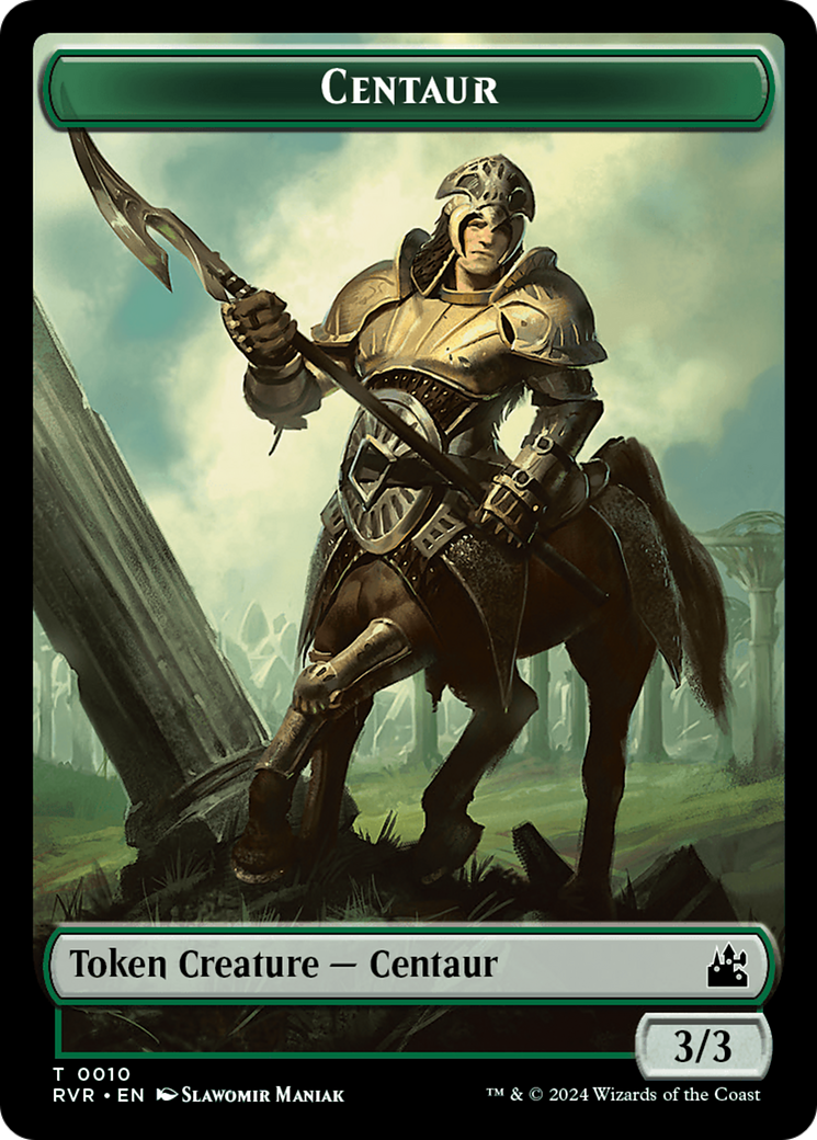 Saproling // Centaur Double-Sided Token [Ravnica Remastered Tokens] | Nerdhalla Games