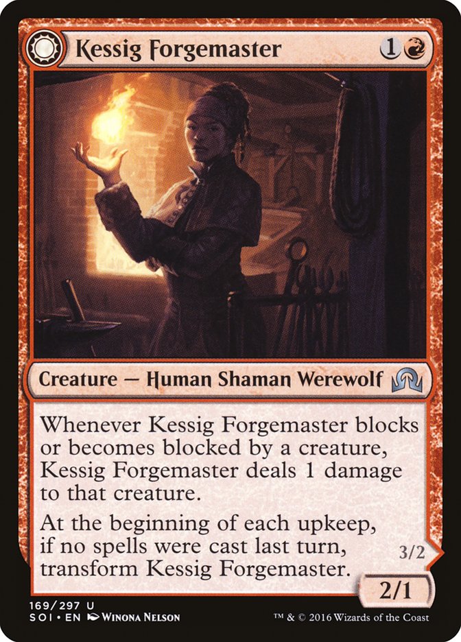 Kessig Forgemaster // Flameheart Werewolf [Shadows over Innistrad] | Nerdhalla Games