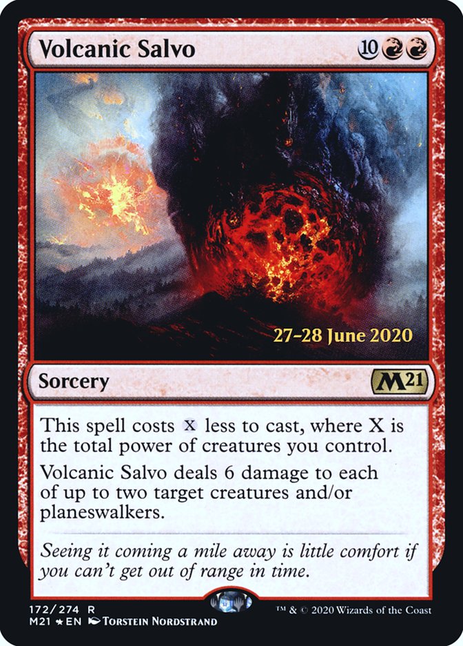 Volcanic Salvo  [Core Set 2021 Prerelease Promos] | Nerdhalla Games