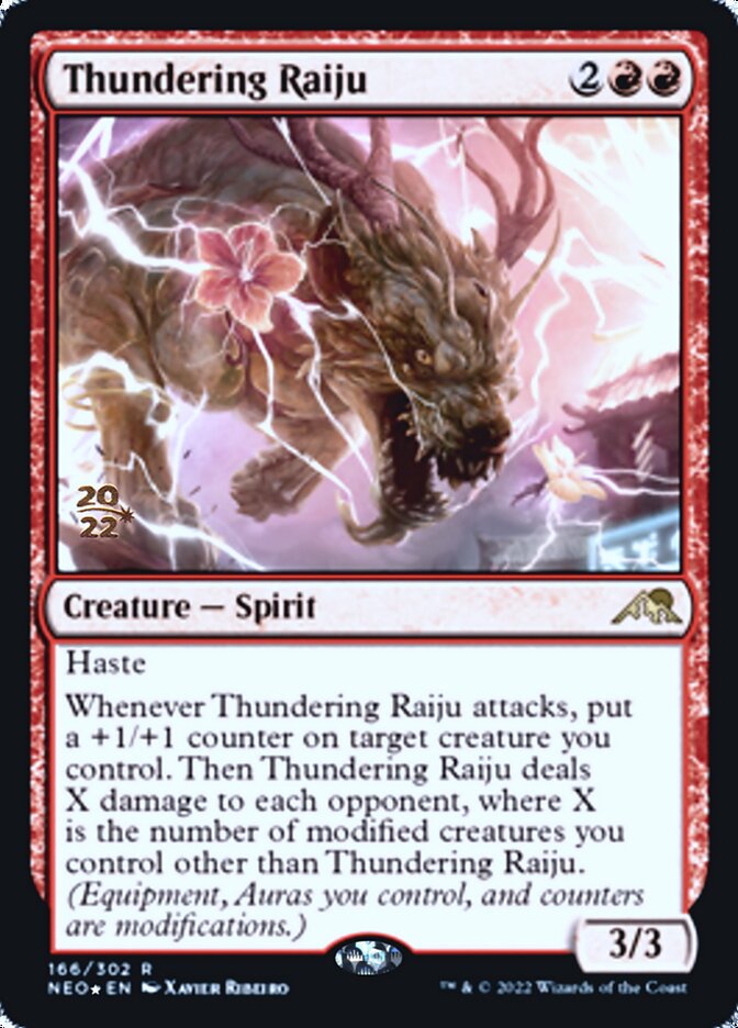 Thundering Raiju [Kamigawa: Neon Dynasty Prerelease Promos] | Nerdhalla Games