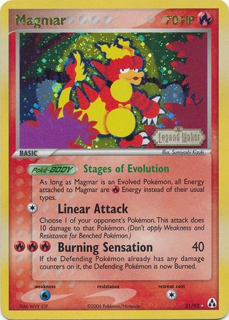 Magmar (21/92) (Stamped) [EX: Legend Maker] | Nerdhalla Games