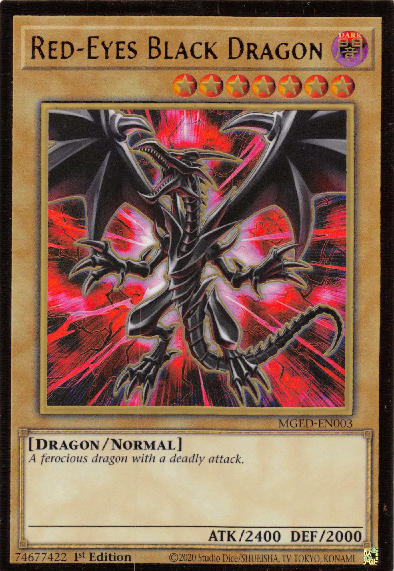 Red-Eyes Black Dragon (Alternate Art) [MGED-EN003] Gold Rare | Nerdhalla Games