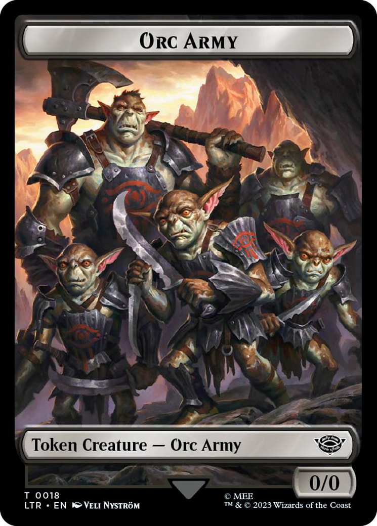 Orc Army (0018) // Food (0022) Double-Sided Token (Surge Foil) [The Lord of the Rings: Tales of Middle-Earth Tokens] | Nerdhalla Games