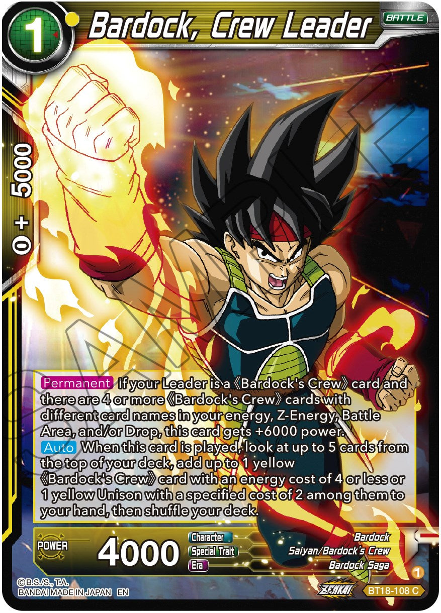 Bardock, Crew Leader (BT18-108) [Dawn of the Z-Legends] | Nerdhalla Games