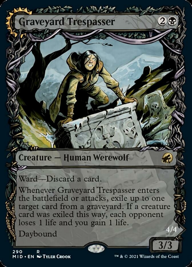 Graveyard Trespasser // Graveyard Glutton (Showcase Equinox) [Innistrad: Midnight Hunt] | Nerdhalla Games