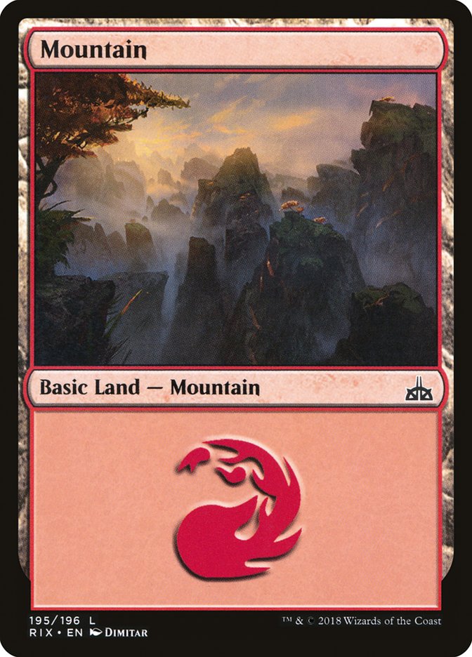 Mountain (195) [Rivals of Ixalan] | Nerdhalla Games