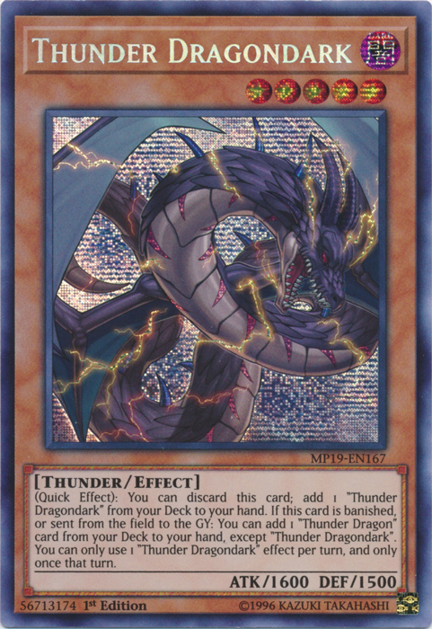 Thunder Dragondark [MP19-EN167] Prismatic Secret Rare | Nerdhalla Games