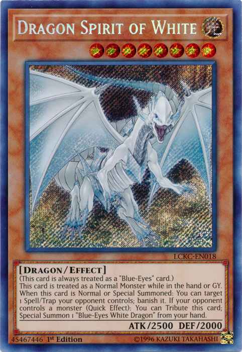 Dragon Spirit of White [LCKC-EN018] Secret Rare | Nerdhalla Games