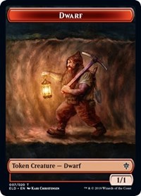 Dwarf // Food (18) Double-sided Token [Throne of Eldraine Tokens] | Nerdhalla Games