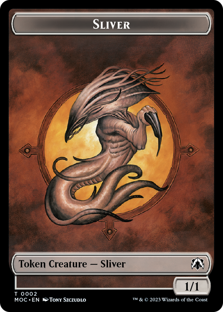 Goblin // Sliver Double-Sided Token [March of the Machine Commander Tokens] | Nerdhalla Games