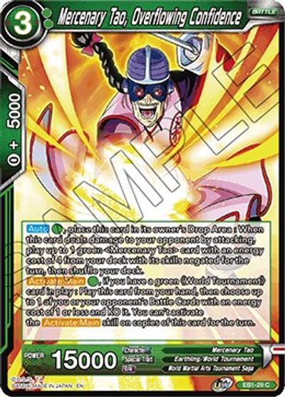 Mercenary Tao, Overflowing Confidence (EB1-29) [Battle Evolution Booster] | Nerdhalla Games