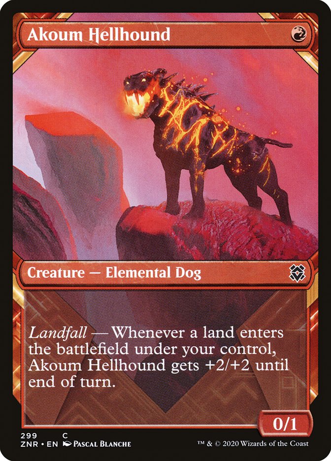 Akoum Hellhound (Showcase) [Zendikar Rising] | Nerdhalla Games