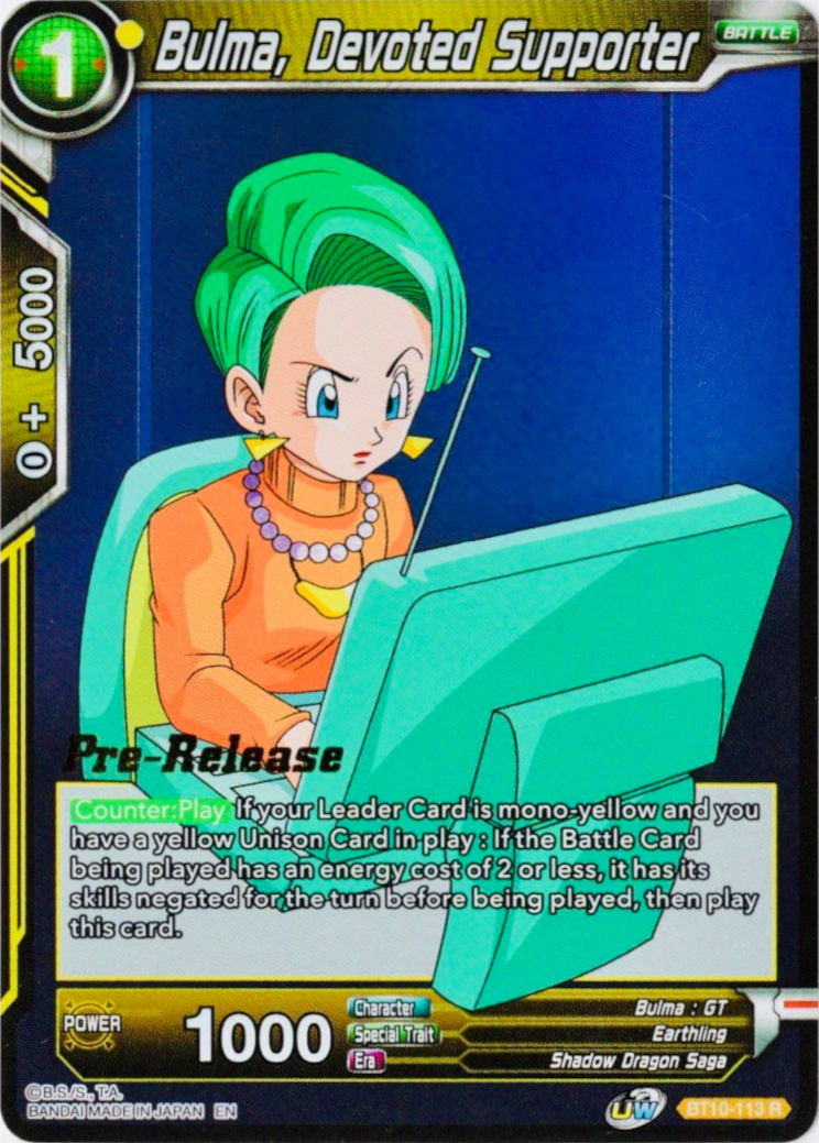 Bulma, Devoted Supporter (BT10-113) [Rise of the Unison Warrior Prerelease Promos] | Nerdhalla Games