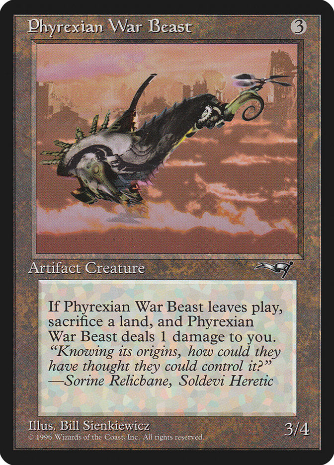 Phyrexian War Beast (Signature on Left) [Alliances] | Nerdhalla Games