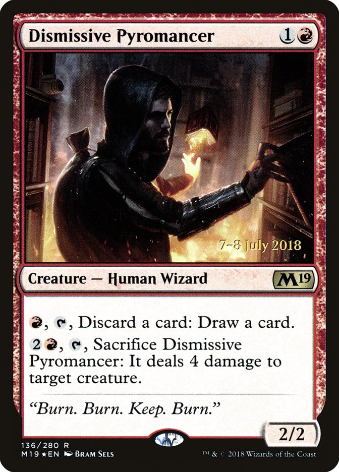 Dismissive Pyromancer  [Core Set 2019 Prerelease Promos] | Nerdhalla Games