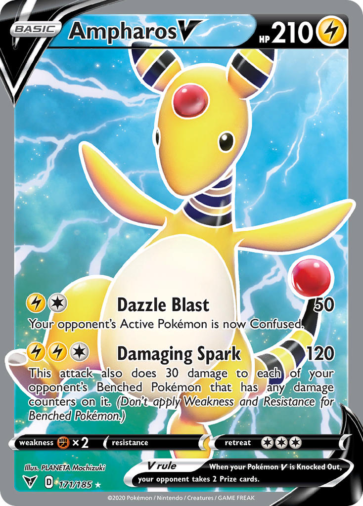 Ampharos V (171/185) [Sword & Shield: Vivid Voltage] | Nerdhalla Games