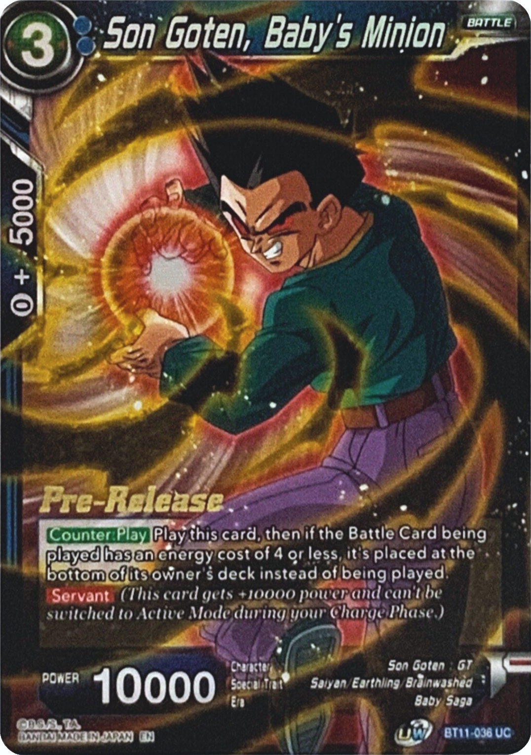 Son Goten, Baby's Minion (BT11-036) [Vermilion Bloodline Prerelease Promos] | Nerdhalla Games