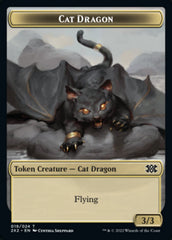 Cat Dragon // Vampire Double-sided Token [Double Masters 2022 Tokens] | Nerdhalla Games