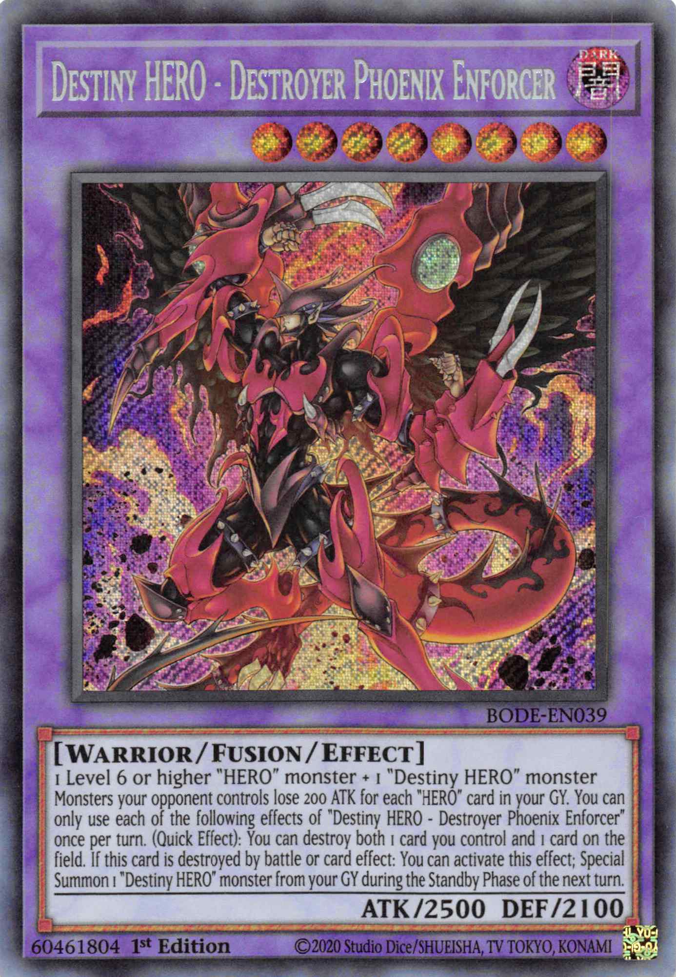 Destiny HERO - Destroyer Phoenix Enforcer [BODE-EN039] Secret Rare | Nerdhalla Games