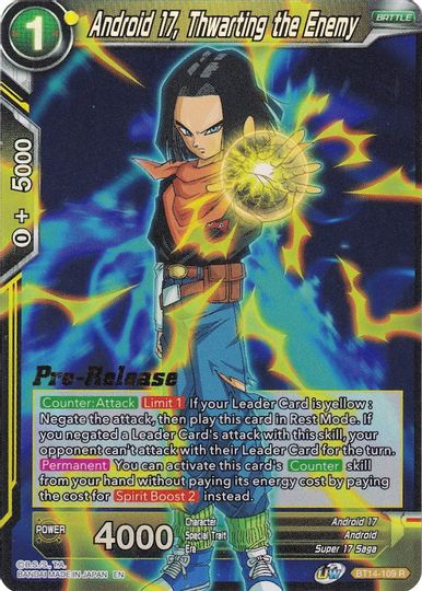 Android 17, Thwarting the Enemy (BT14-109) [Cross Spirits Prerelease Promos] | Nerdhalla Games