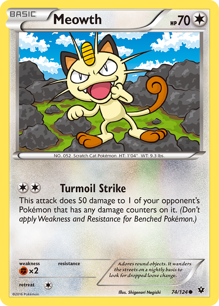 Meowth (74/124) [XY: Fates Collide] | Nerdhalla Games