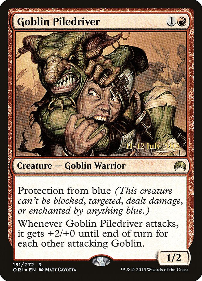 Goblin Piledriver [Magic Origins Prerelease Promos] | Nerdhalla Games