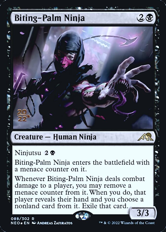 Biting-Palm Ninja [Kamigawa: Neon Dynasty Prerelease Promos] | Nerdhalla Games