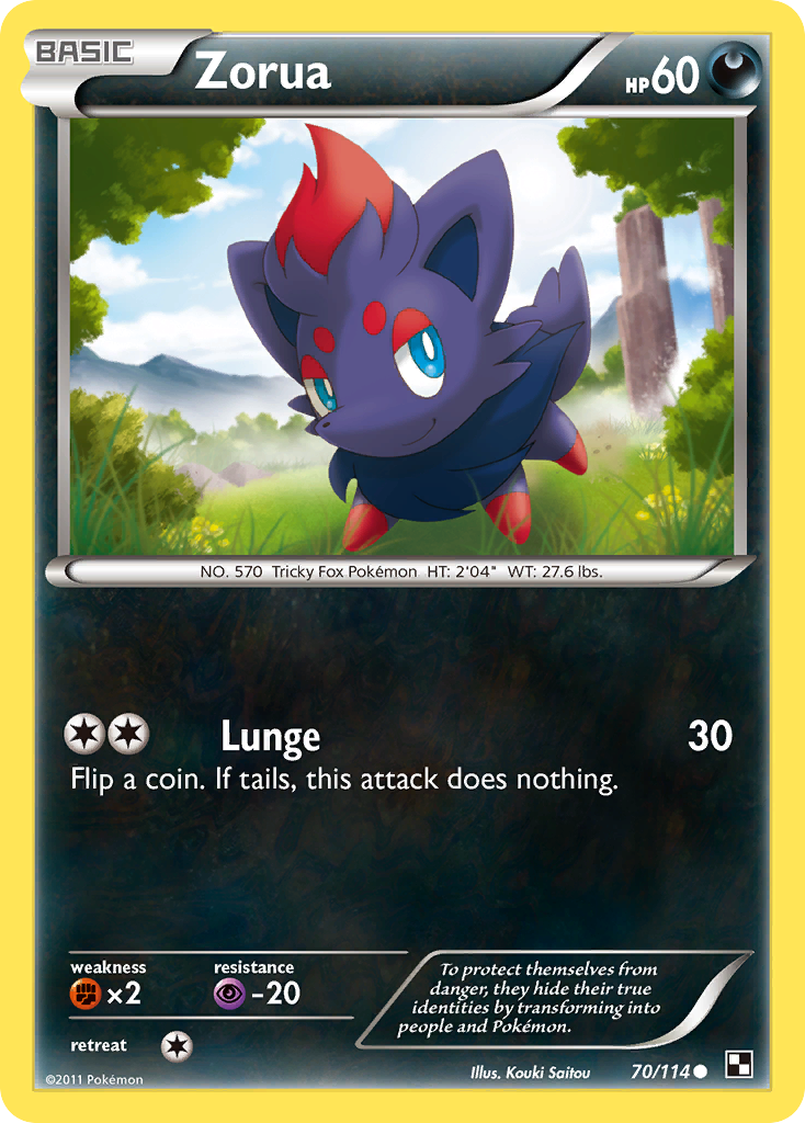 Zorua (70/114) [Black & White: Base Set] | Nerdhalla Games