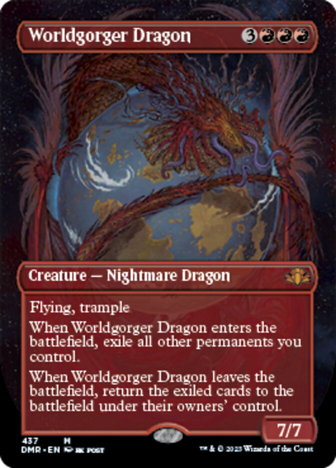 Worldgorger Dragon (Borderless Alternate Art) [Dominaria Remastered] | Nerdhalla Games