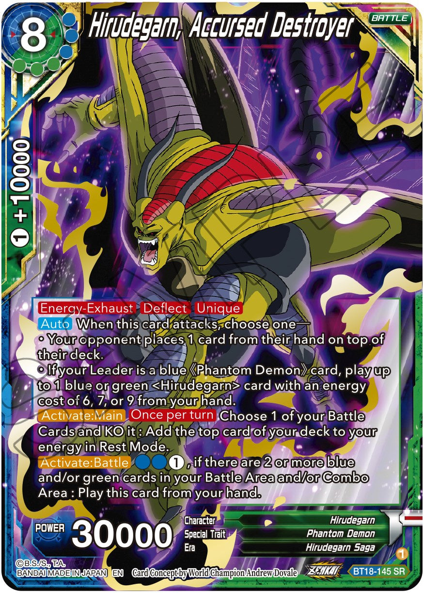 Hirudegarn, Accursed Destroyer (BT18-145) [Dawn of the Z-Legends] | Nerdhalla Games